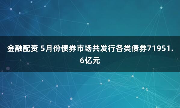 金融配资 5月份债券市场共发行各类债券71951.6亿元