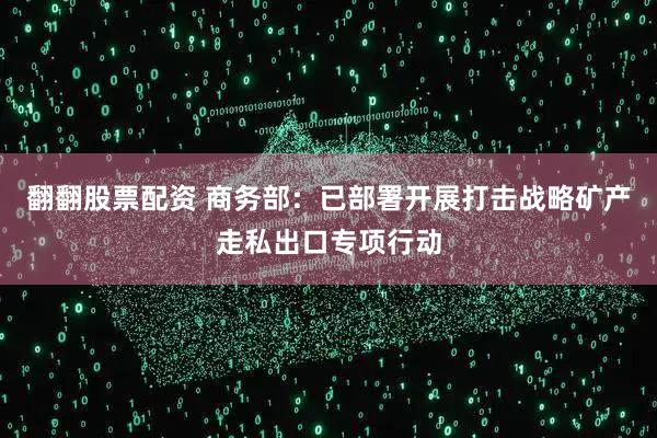 翻翻股票配资 商务部：已部署开展打击战略矿产走私出口专项行动