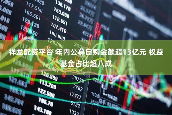 祥龙配资平台 年内公募自购金额超13亿元 权益基金占比超八成